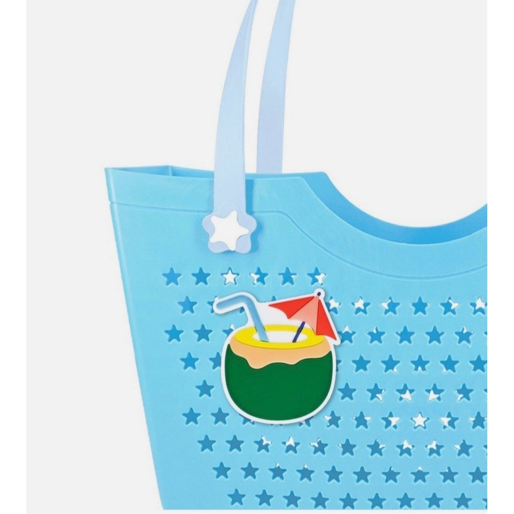 Jumbo Coconut Drink Charm with Umbrella and Straw Tropical Accessory New